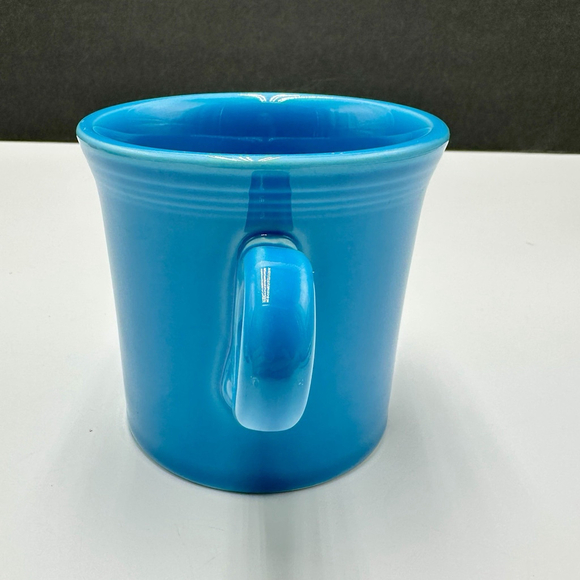 Fiesta Ware Coffee Cup Mug Homer Laughlin HLC O Ring Handle Teal Fiestaware - Picture 4 of 9